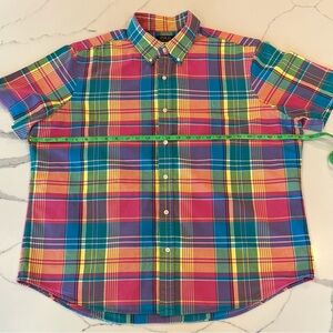 Ralph Lauren Multicolor Plaid Short-Sleeve Button-Down Shirt